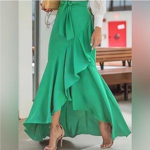 Beautiful Ruffled Green Skirt